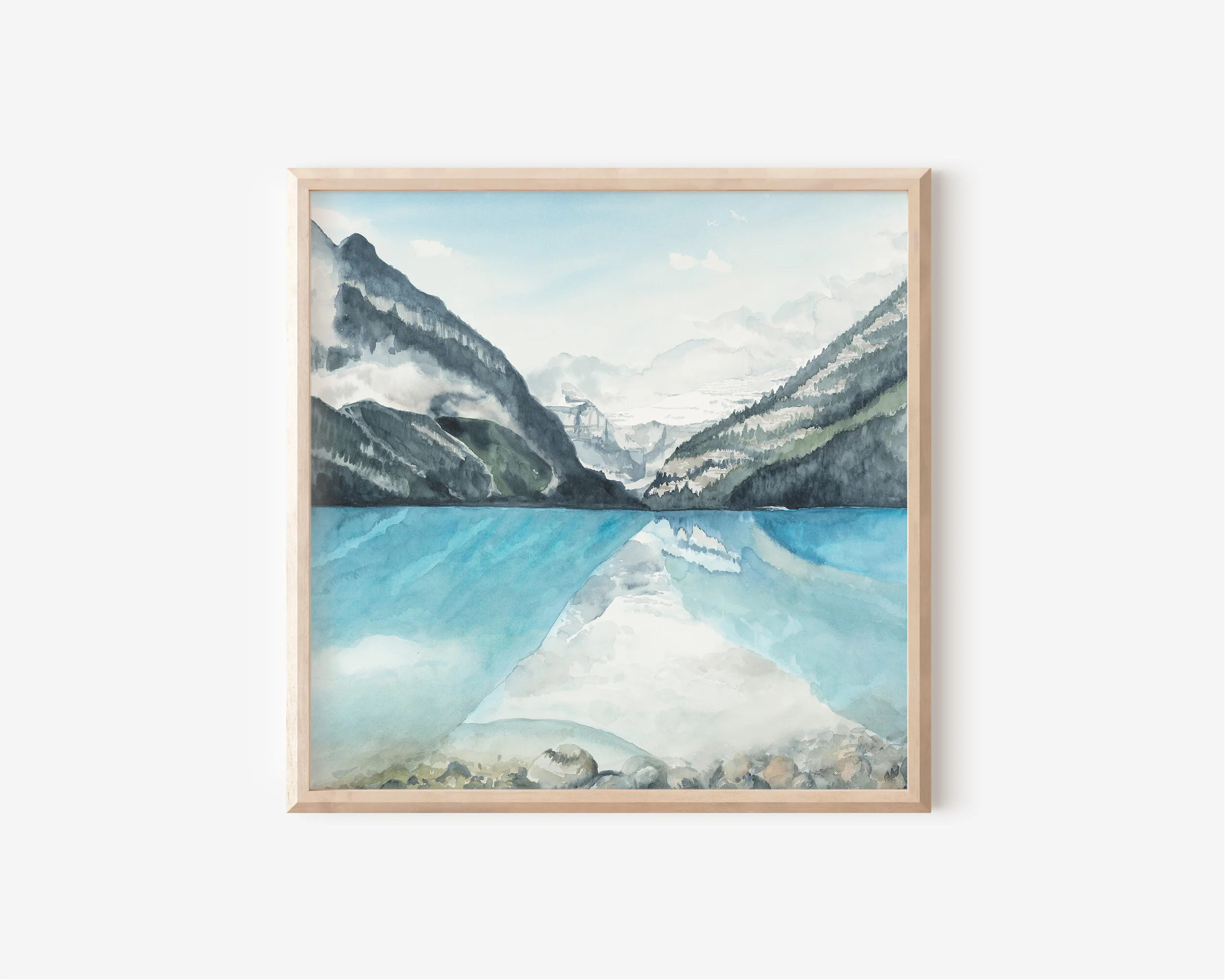 Lake Louise Watercolour Print | Canadian Rockies Wall Art